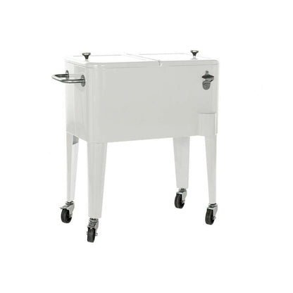 Utomhuskyl DKD Home Decor Vit Med hjul Stål PP (56 L) (74 x 43 x 80 cm) finns hos Aktivcamping