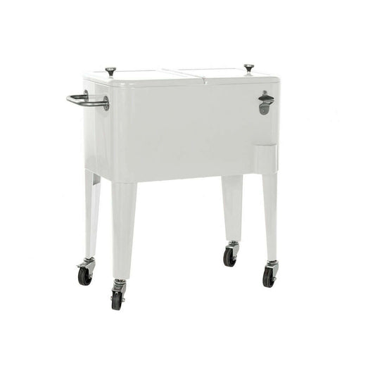 Utomhuskyl DKD Home Decor Vit Med hjul Stål PP (56 L) (74 x 43 x 80 cm) finns hos Aktivcamping