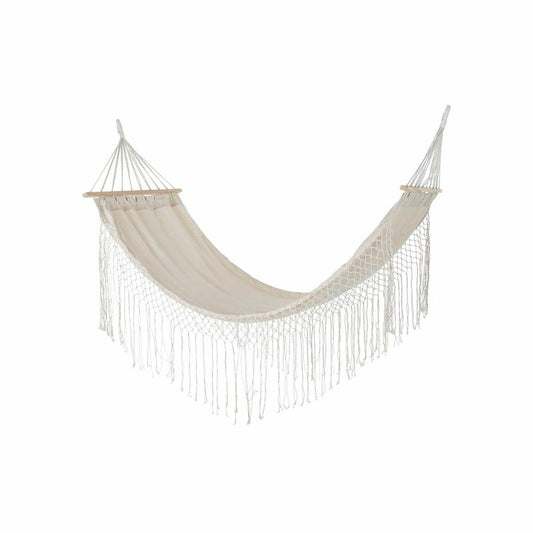 Hammock DKD Home Decor Beige Polyester Cotton Pine Fringes (280 x 100 x 130 cm)