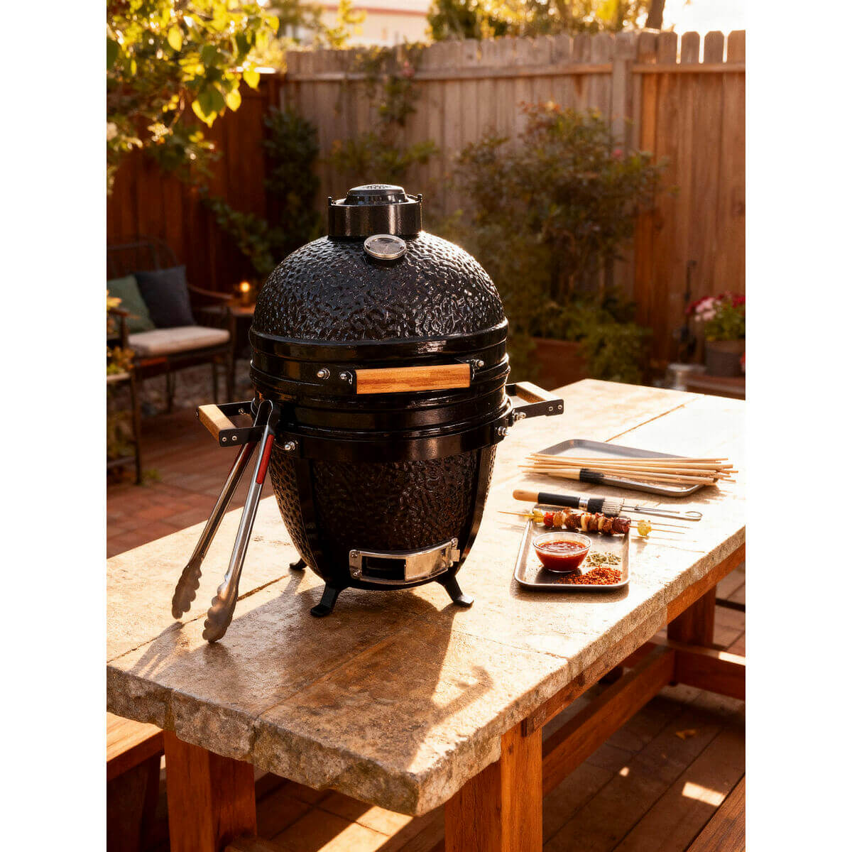 Bärbar Keramisk Grill Home ESPRIT Metall Keramik 51 X 53 X 64 CM finns hos Aktivcamping