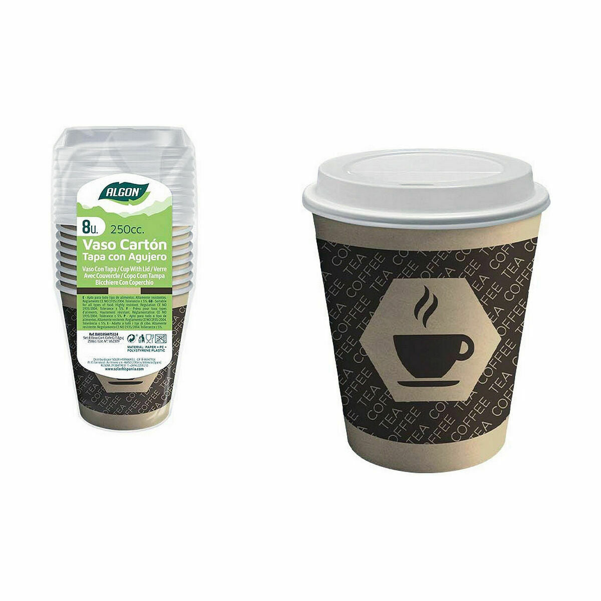 Ice Cream Algon Cardboard Coffee/Café 8 Pieces 250 ml (36 pieces)