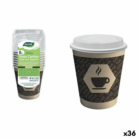 Glasset Algon Papp Kaffe/ Café 8 Delar 250 ml (36 antal)