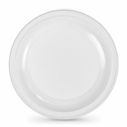 Set of reusable plates Algon Round White Plastic 25 x 25 x 2.5 cm (6 pieces)