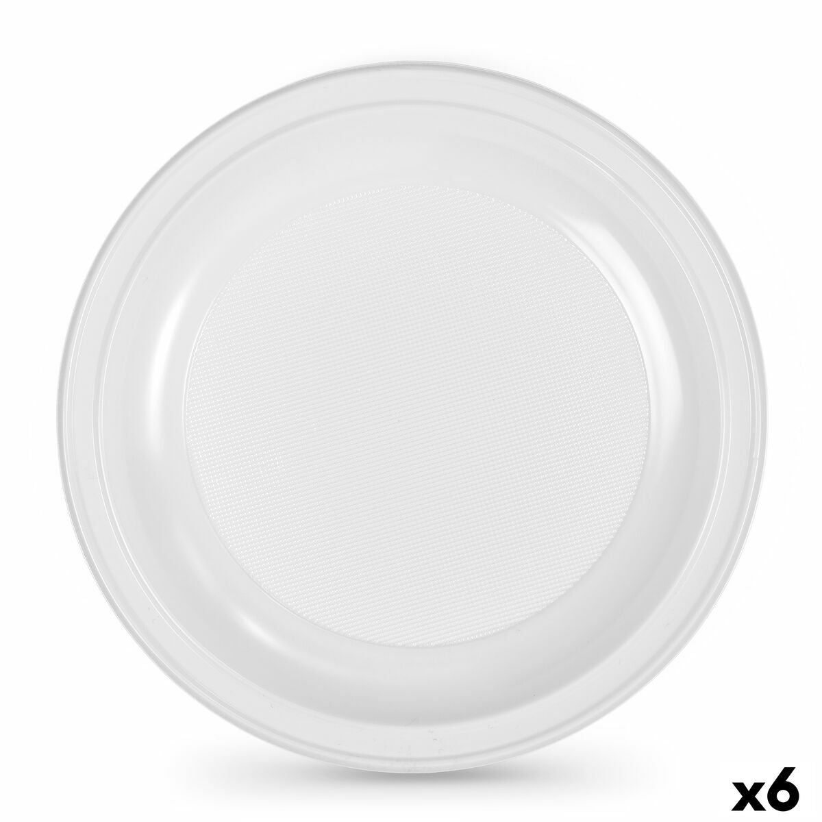 Set of reusable plates Algon Round White Plastic 25 x 25 x 2.5 cm (6 pieces)