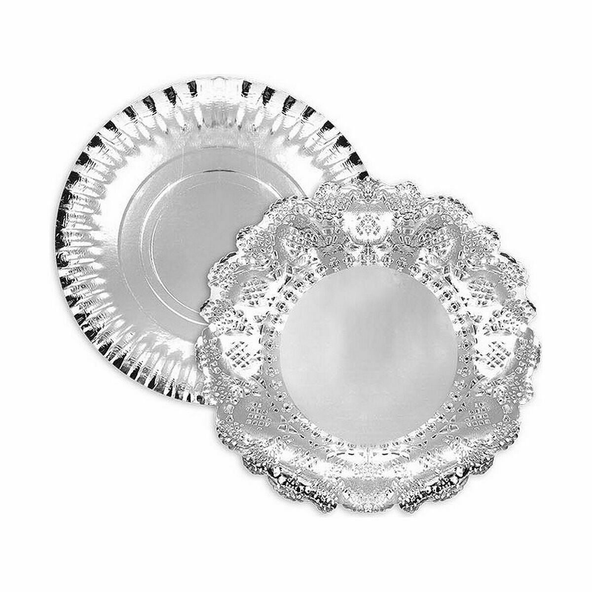 Snack tray Algon Round Silver 30 x 30 x 1.5 cm (48 pieces)