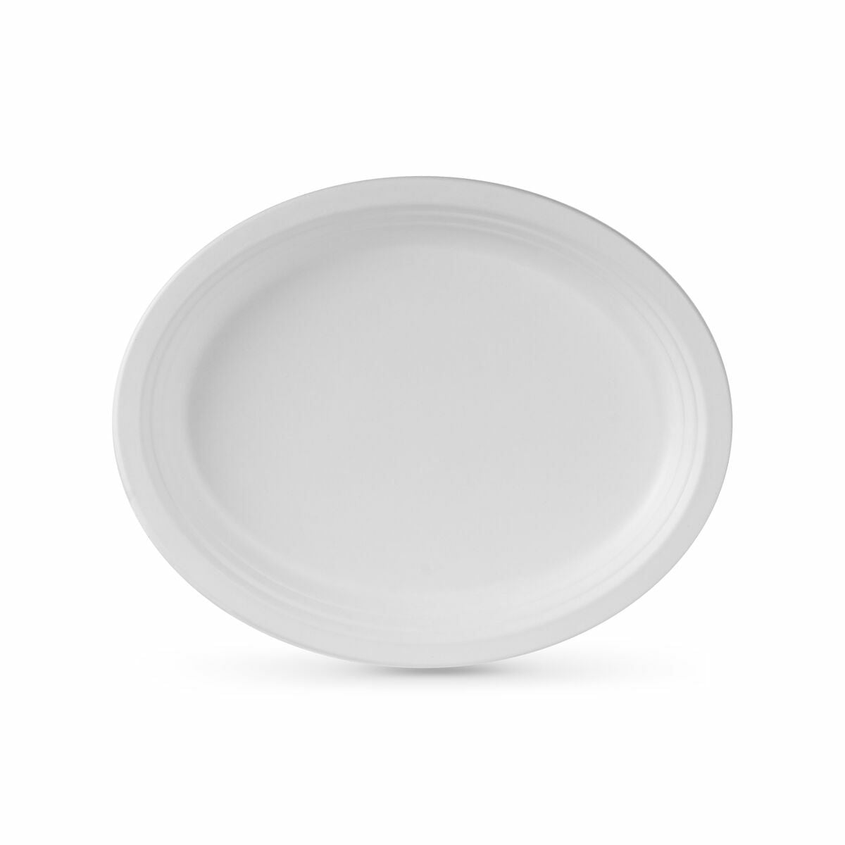 Plate set Algon Disposable White Sugarcane Oblong 26 cm (12 pieces)