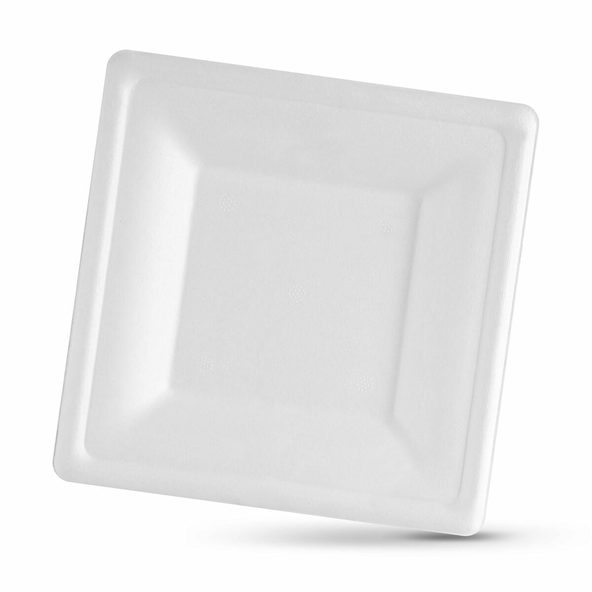 Plate Set Algon Disposable White Sugarcane Square 20 cm (24 pieces)