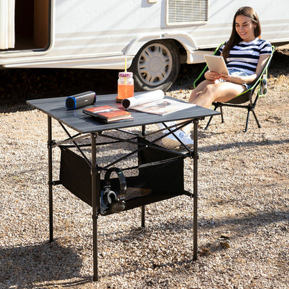 Folding camping table with basket and cover Folble InnovaGoods