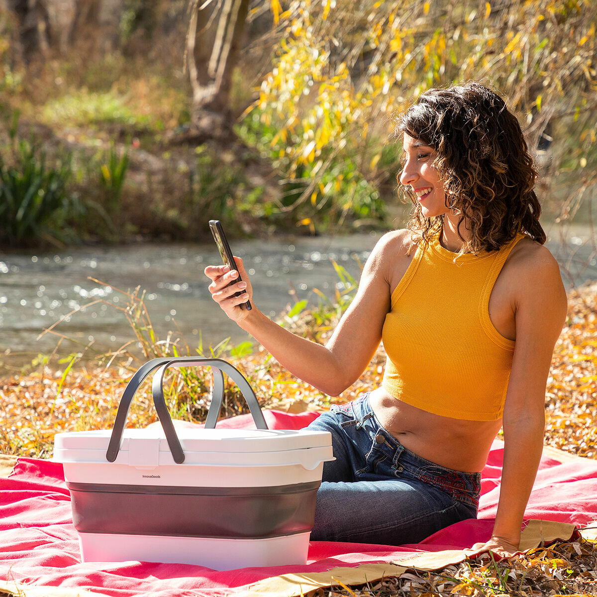 Foldable Picnic Basket with Table Lid Pickning InnovaGoods