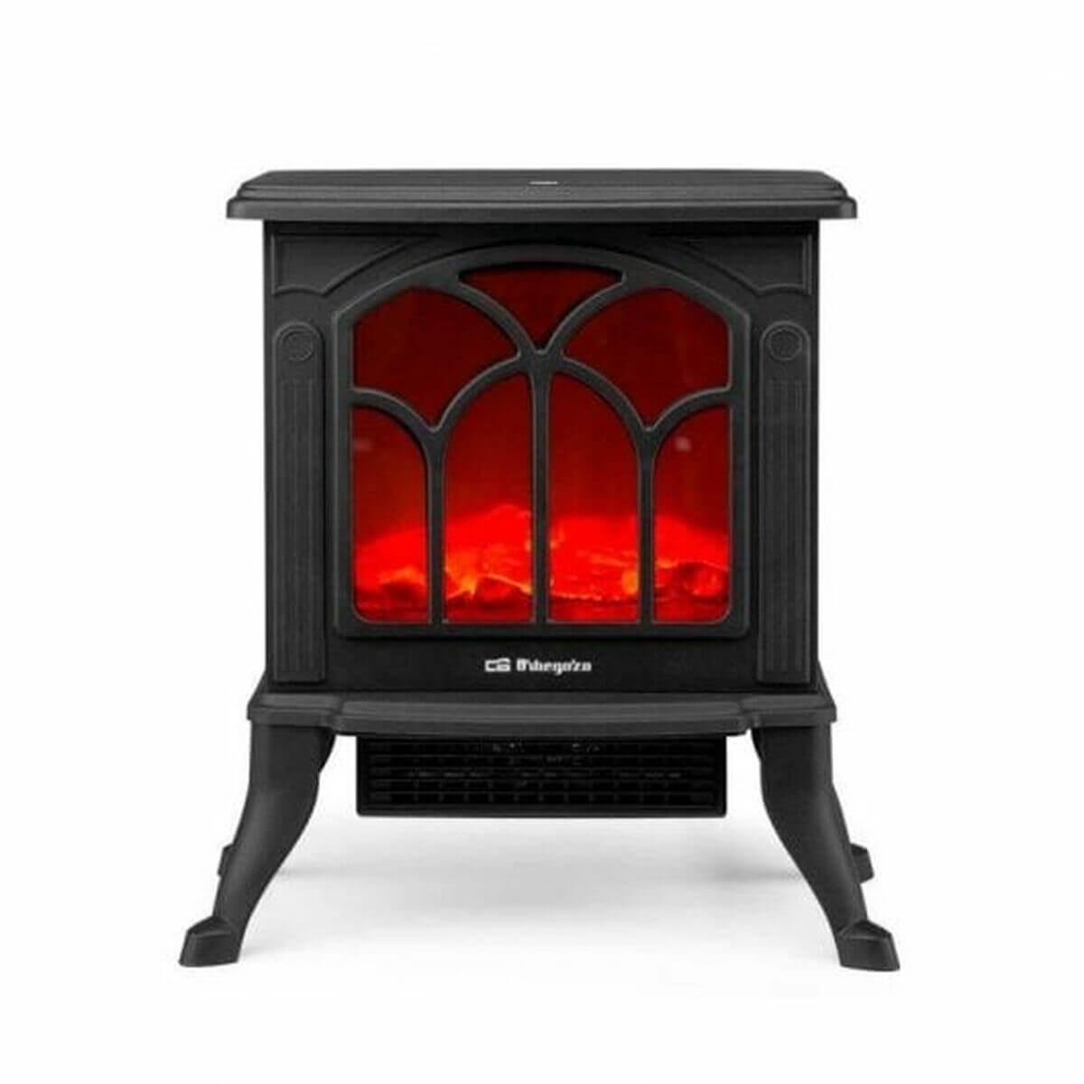 Dekorativ och elektrisk öppen spis Orbegozo 1500 W finns hos Aktivcamping