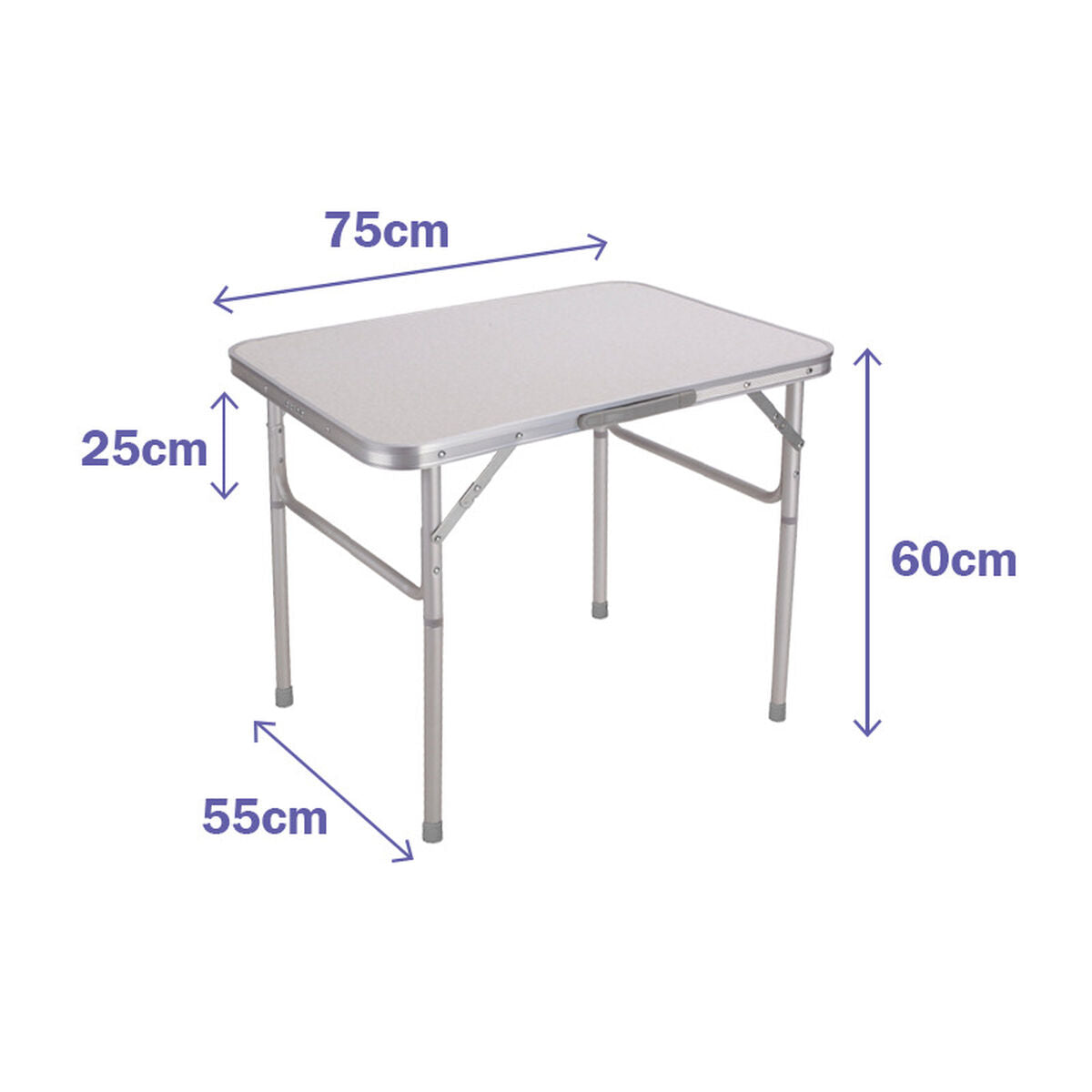 Folding table Marbueno 75 x 25/60 x 55 cm