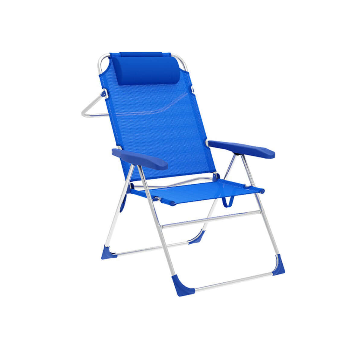Marbueno Hopfällbar Stol 5 Positioner Aluminium med Kudde Blå Strand och Pool 67X66X99 cm 10247 finns hos Aktivcamping