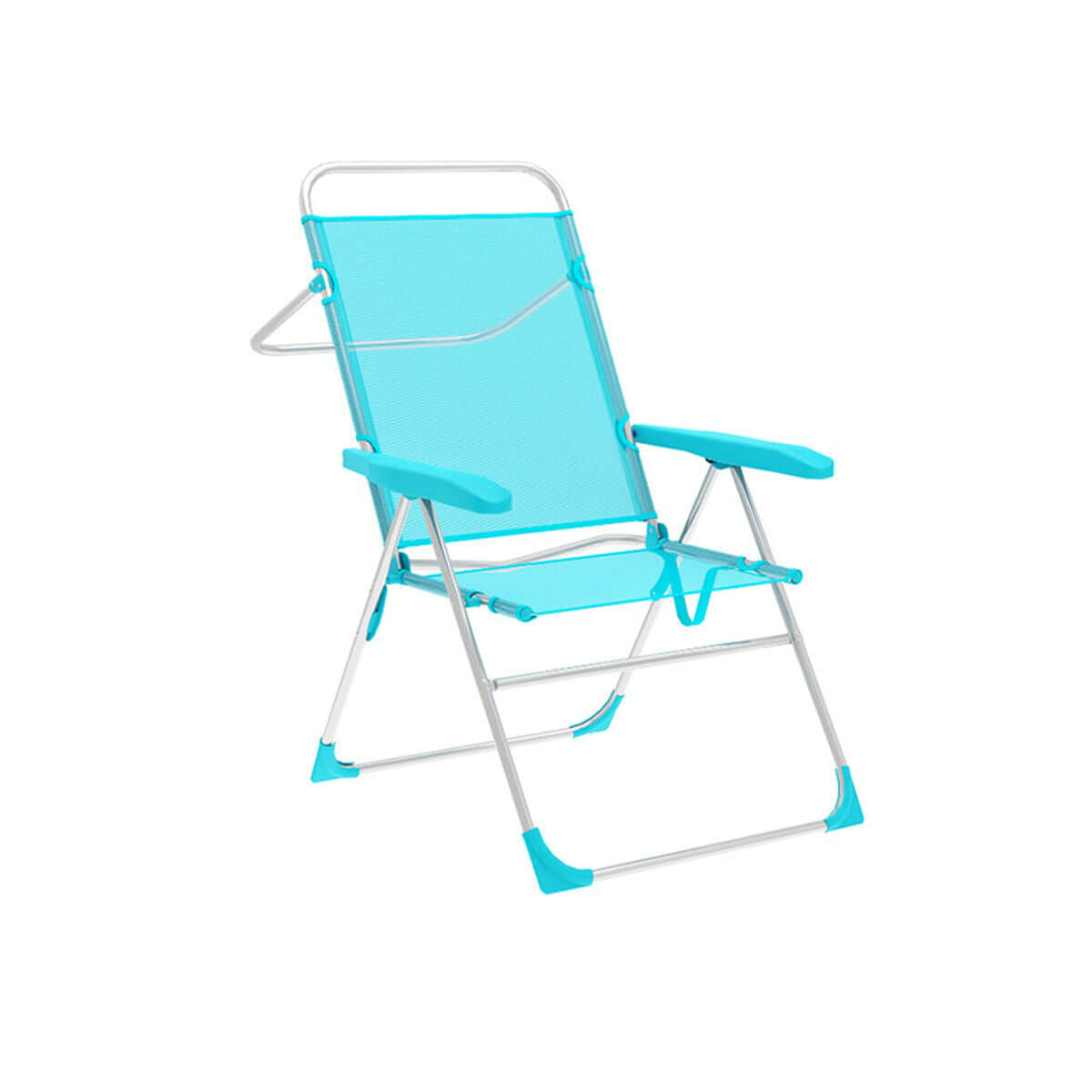 Marbueno Hopfällbar stol 5 lägen Aluminium Aquamarine strand och pool 59X61X97 cm 10310 finns hos Aktivcamping
