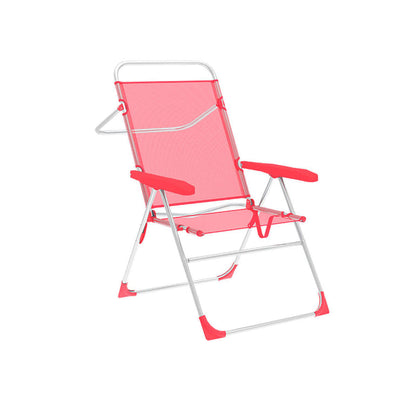 Hopfällbar Stol 5 Positioner Aluminium Korall Marbueno Strand och Pool finns hos Aktivcamping