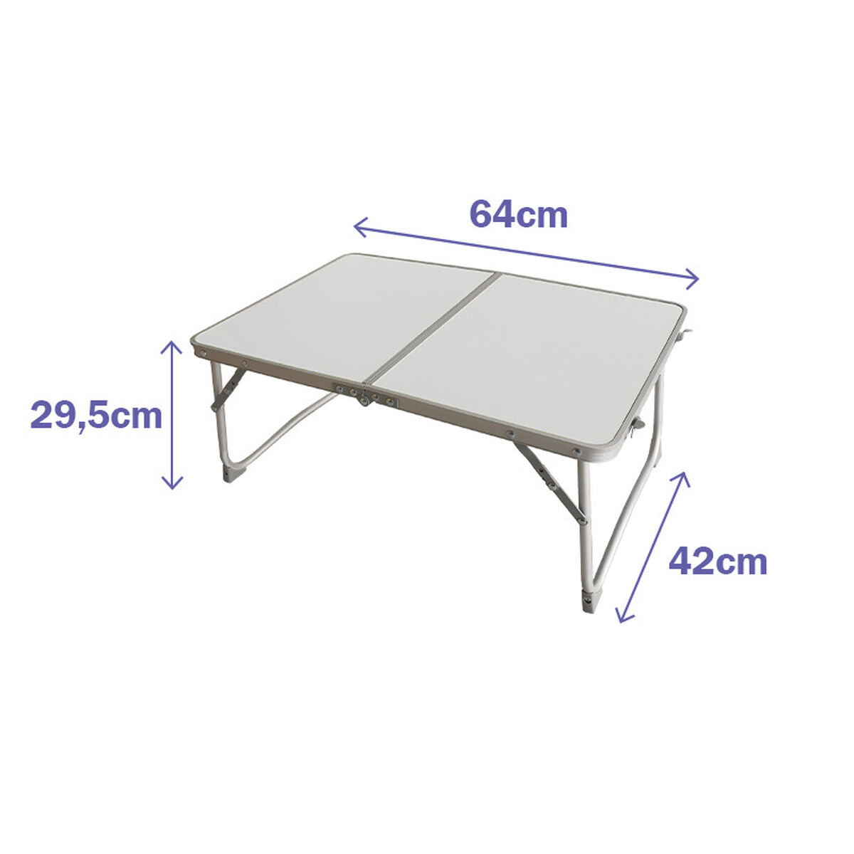 Folding table Marbueno Aluminum White 64 x 29.5 x 42 cm