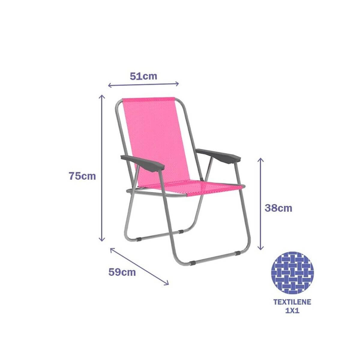 Hopfällbar Stol Marbueno 59 x 75 x 51 cm Rosa finns hos Aktivcamping