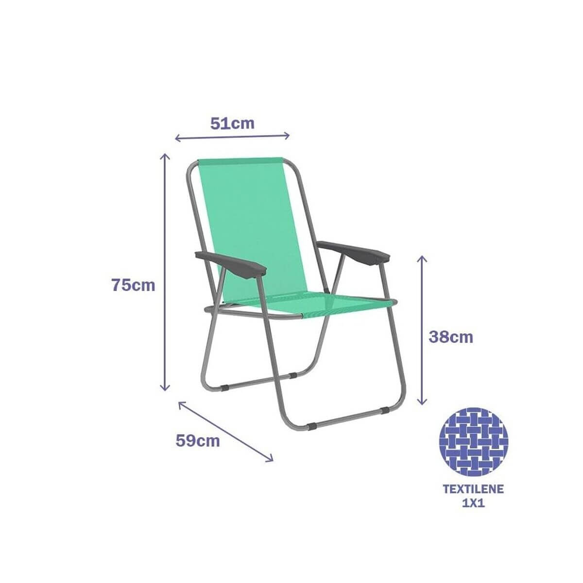 Hopfällbar Stol Marbueno Grön 59 x 75 x 51 cm finns hos Aktivcamping