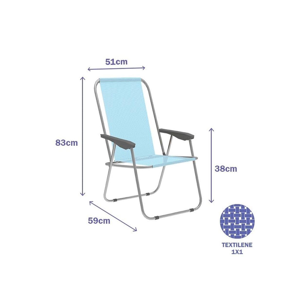 Hopfällbar Stol Marbueno Blå 59 x 83 x 51 cm - finns hos aktivcamping.se