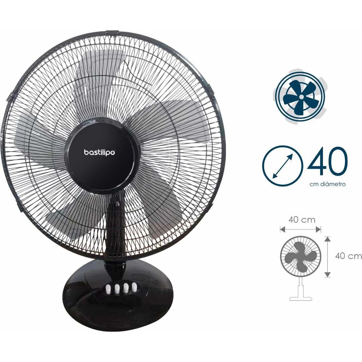 Bordsfläkt Bastilipo BARROSA Svart 50 W finns hos Aktivcamping