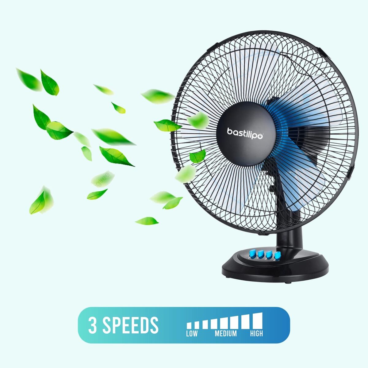 Bordsfläkt Bastilipo BARROSA Svart 50 W finns hos Aktivcamping