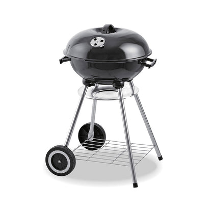 Kolgrill med lock och hjul EDM 73834 Svart Järn Ø 44 x 70 cm