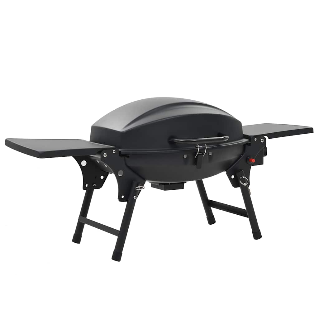Gasolgrill Vidaxl med tillagningszoner - svart portabel utomhusgrill