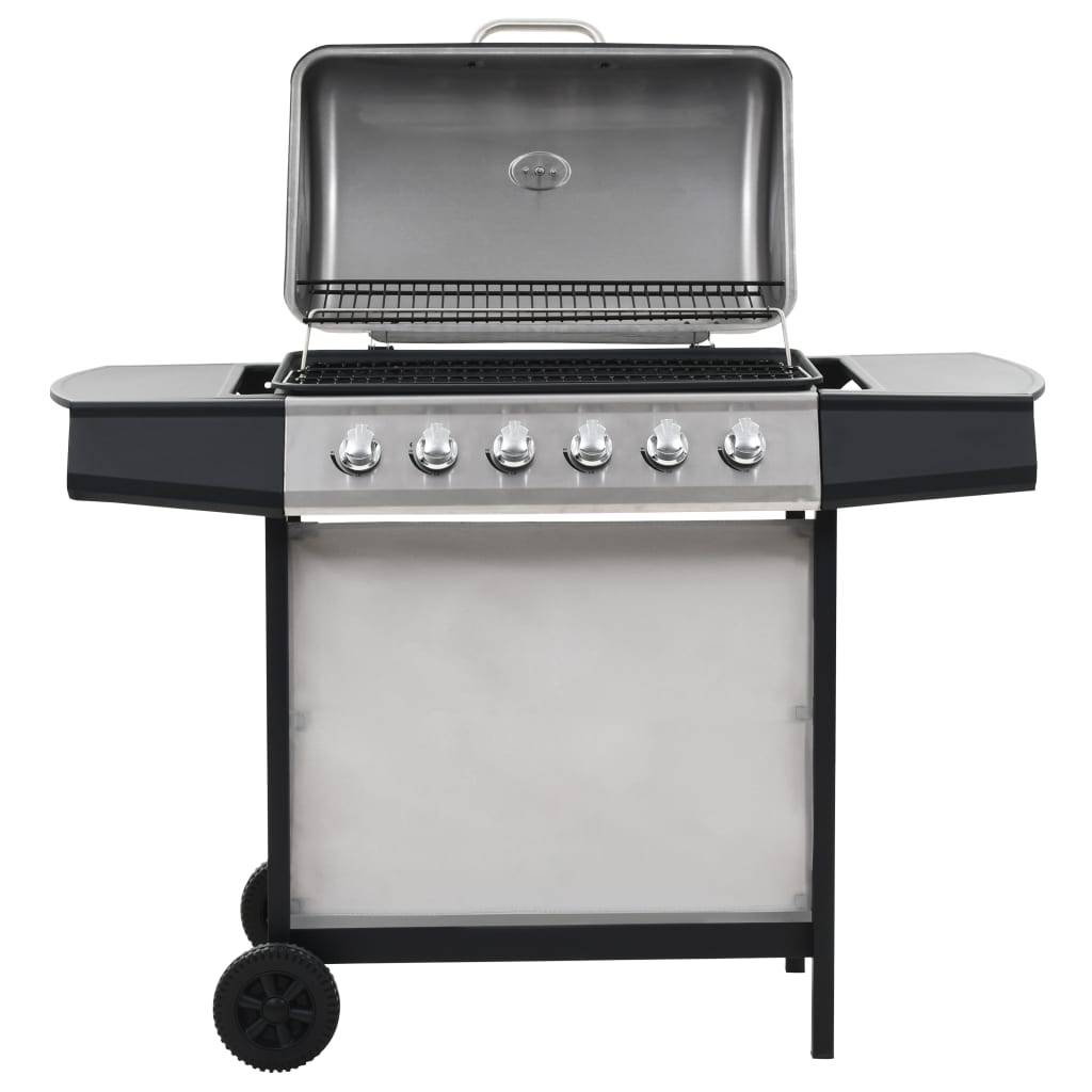 Gasolgrill Vidaxl med 6 Matlagningszoner Rostfritt Stål Silver