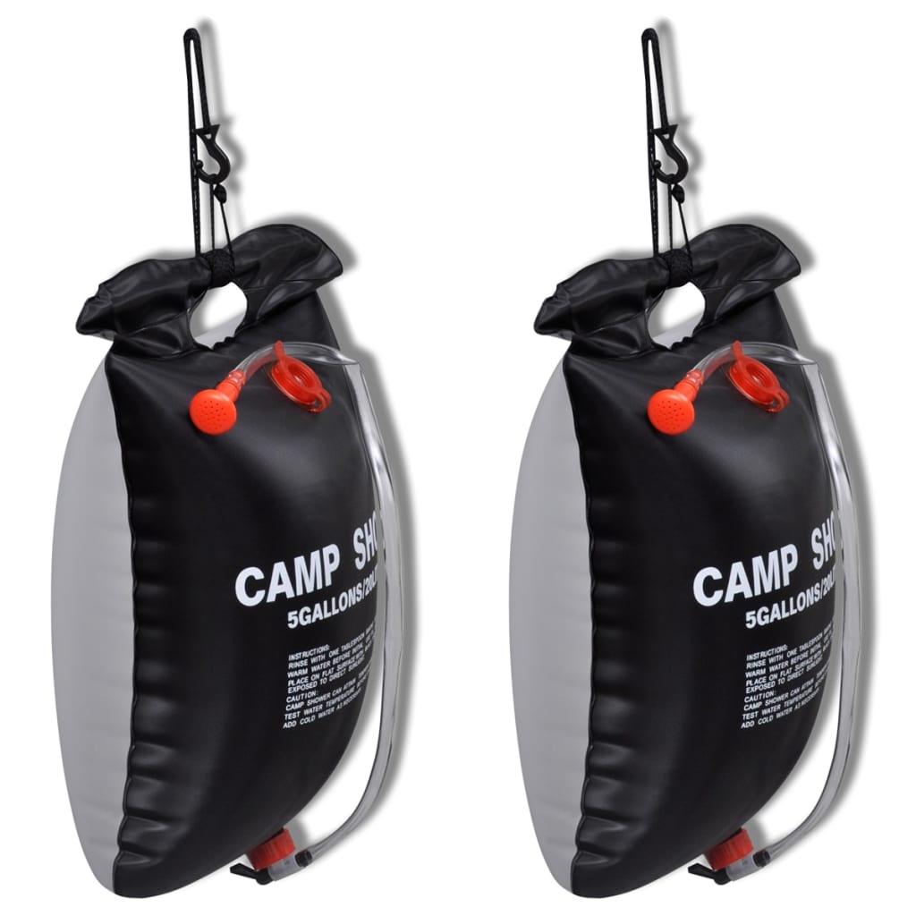 Campingdusch 2-pack VidaXL Sol 20 l Bärbar Utomhusdusch