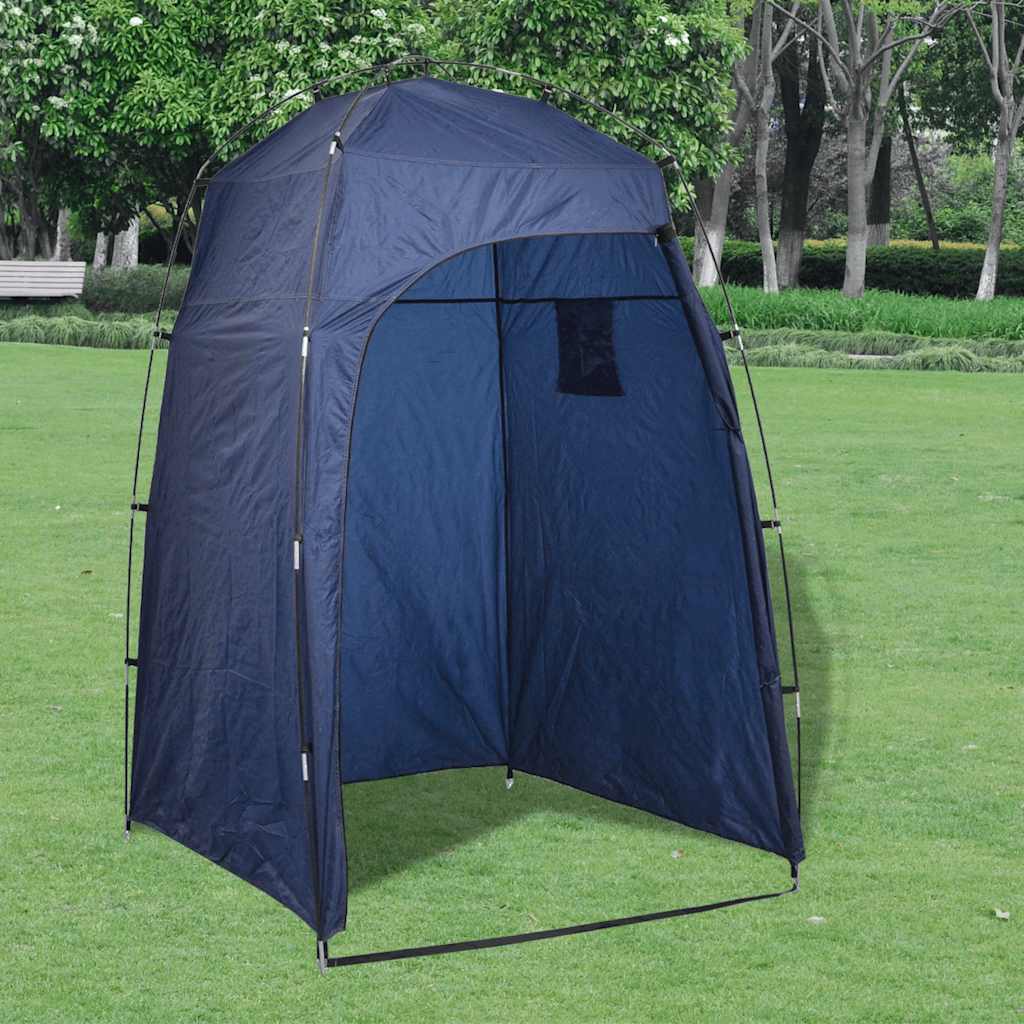 Dusch, toalett och omklädningstält för camping och utomhusbruk Vidaxl blå