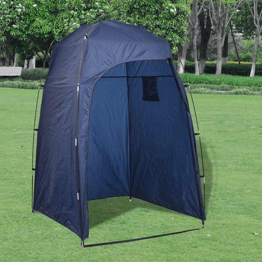 Dusch, toalett och omklädningstält för camping och utomhusbruk Vidaxl blå