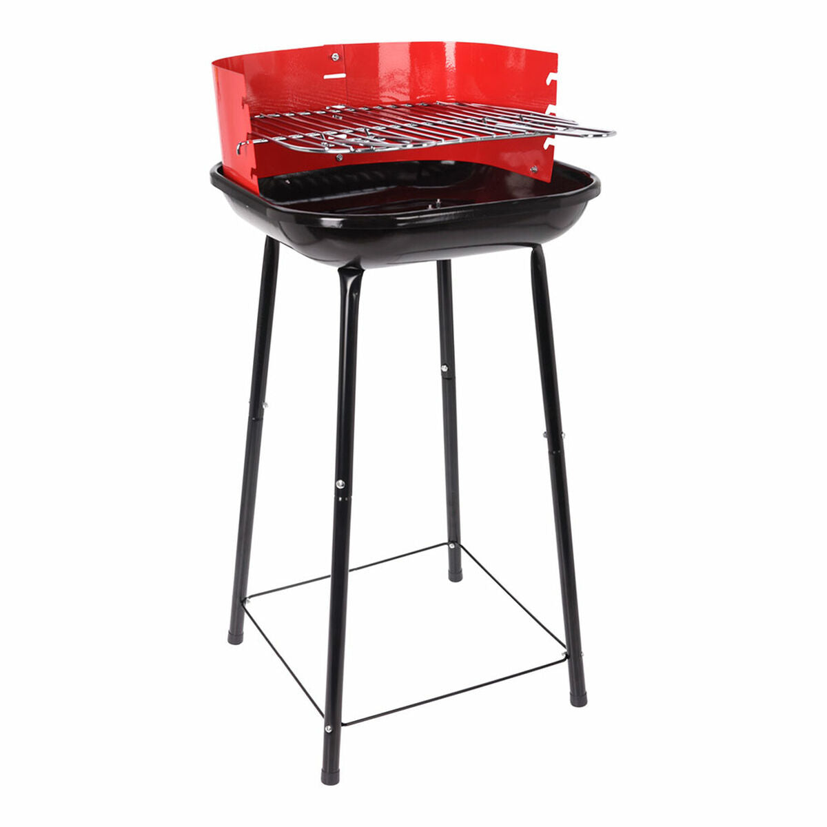 Kolgrill med ben Grill 41 x 41 x 74 cm Röd/Svart