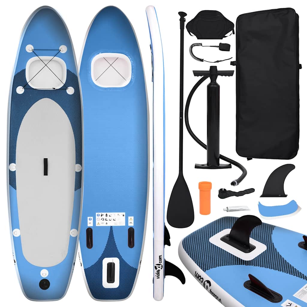 SUP - Vidaxl Uppblåsbar Stand Up Paddleboard Set 300x76x10 cm Havsblå