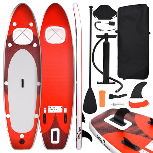 SUP - Vidaxl Uppblåsbar Stand Up Paddleboard Set 360x81x10 cm Röd finns hos Aktivcamping