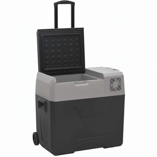Kylbox Vidaxl med hjul och adapter 40 L svart och grå finns hos Aktivcamping