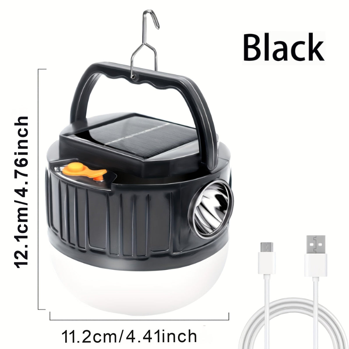 Solar-Powered Rechargeable LED Camping Lantern for Outdoor Use