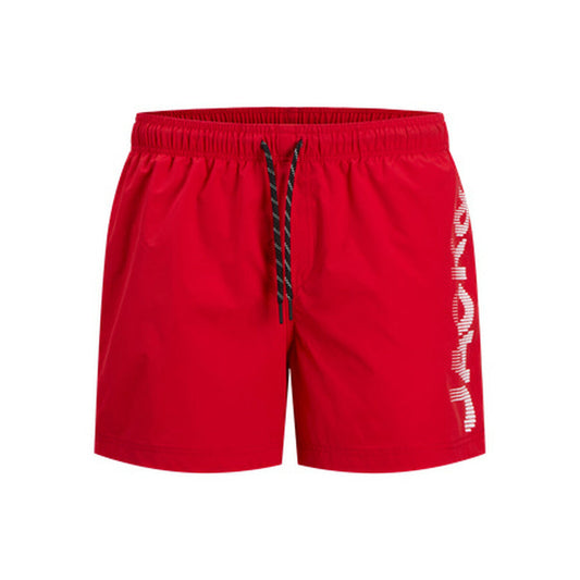 Badbyxor Herr Jack & Jones JPSTMAUI JJSWIM SPLICE LOGO AKM Röd finns hos Aktivcamping