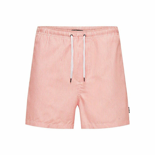 Badbyxor Herr Only & Sons Onsted Stripe Seersucker Rosa finns hos Aktivcamping