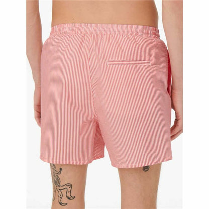 Badbyxor Herr Only & Sons Onsted Stripe Seersucker Rosa finns hos Aktivcamping