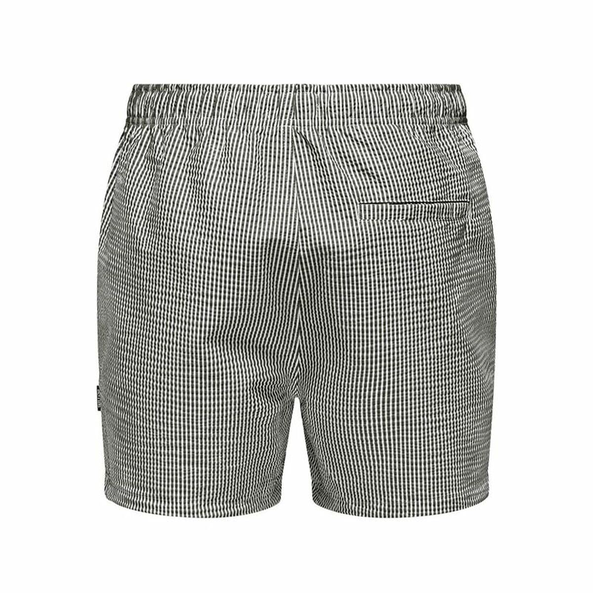 Badbyxor Herr Only & Sons Onsted Stripe Seersucker Vit Svart finns hos Aktivcamping