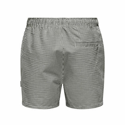 Badbyxor Herr Only & Sons Onsted Stripe Seersucker Vit Svart finns hos Aktivcamping