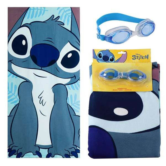 Badhandduk och simglasögon Stitch Blå finns hos Aktivcamping