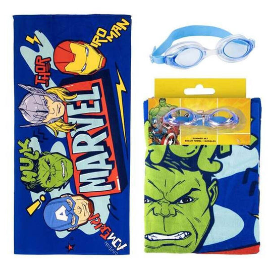 Badhandduk och simglasögon The Avengers finns hos Aktivcamping