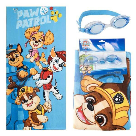 Badhandduk och simglasögon The Paw Patrol Blå finns hos Aktivcamping