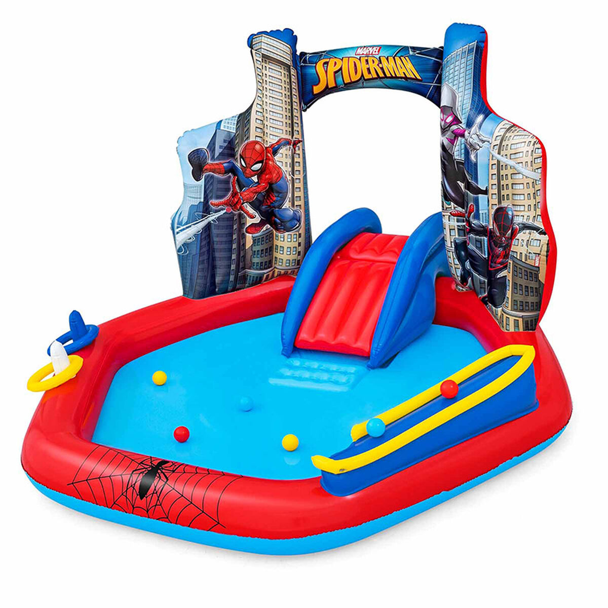 Barnpool Bestway Spiderman 211 x 206 x 127 cm Lekplats finns hos Aktivcamping