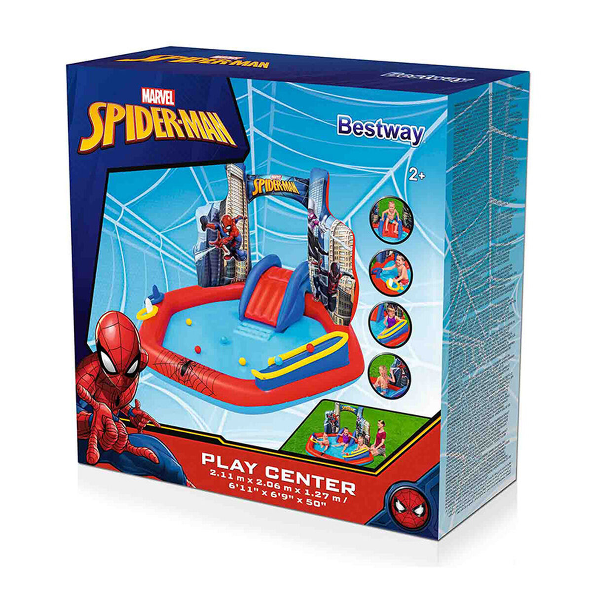 Barnpool Bestway Spiderman 211 x 206 x 127 cm Lekplats finns hos Aktivcamping