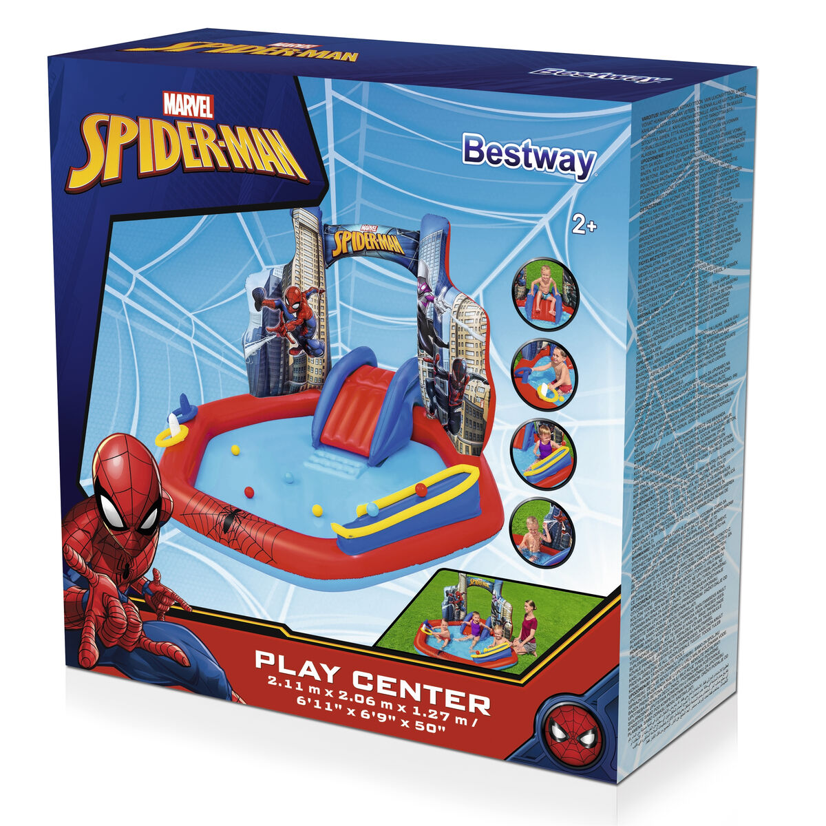 Barnpool Bestway Spiderman 211 x 206 x 127 cm Lekplats finns hos Aktivcamping