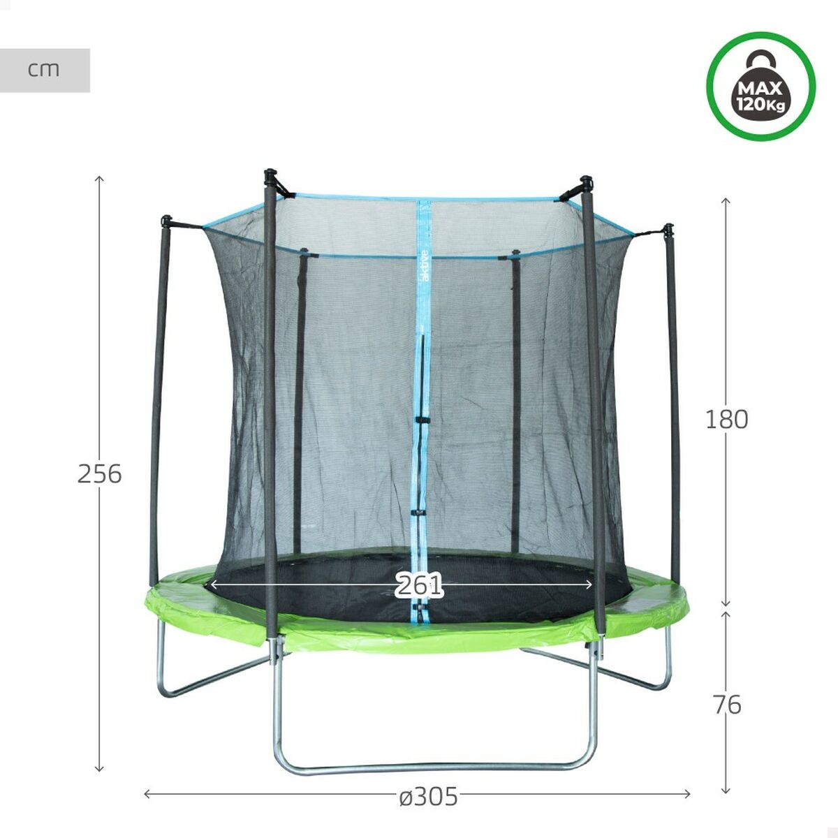 Barnstudsmatta med Skyddsnät Aktive 305 x 256 x 305 cm Ø 305 cm finns hos Aktivcamping