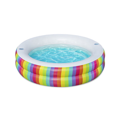 Bestway Barnpool 2 Ringar Regnbåge 206x206x51 cm +6 År Trädgård 54443 - finns hos Aktivcamping