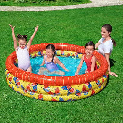 Bestway Barns Uppblåsbar Pool 3 Ringar Fjärilar 168x38 cm +2 år Trädgård 51202 - finns hos Aktivcamping