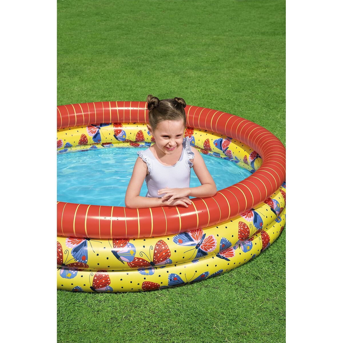 Bestway Barns Uppblåsbar Pool 3 Ringar Fjärilar 168x38 cm +2 år Trädgård 51202 - finns hos Aktivcamping